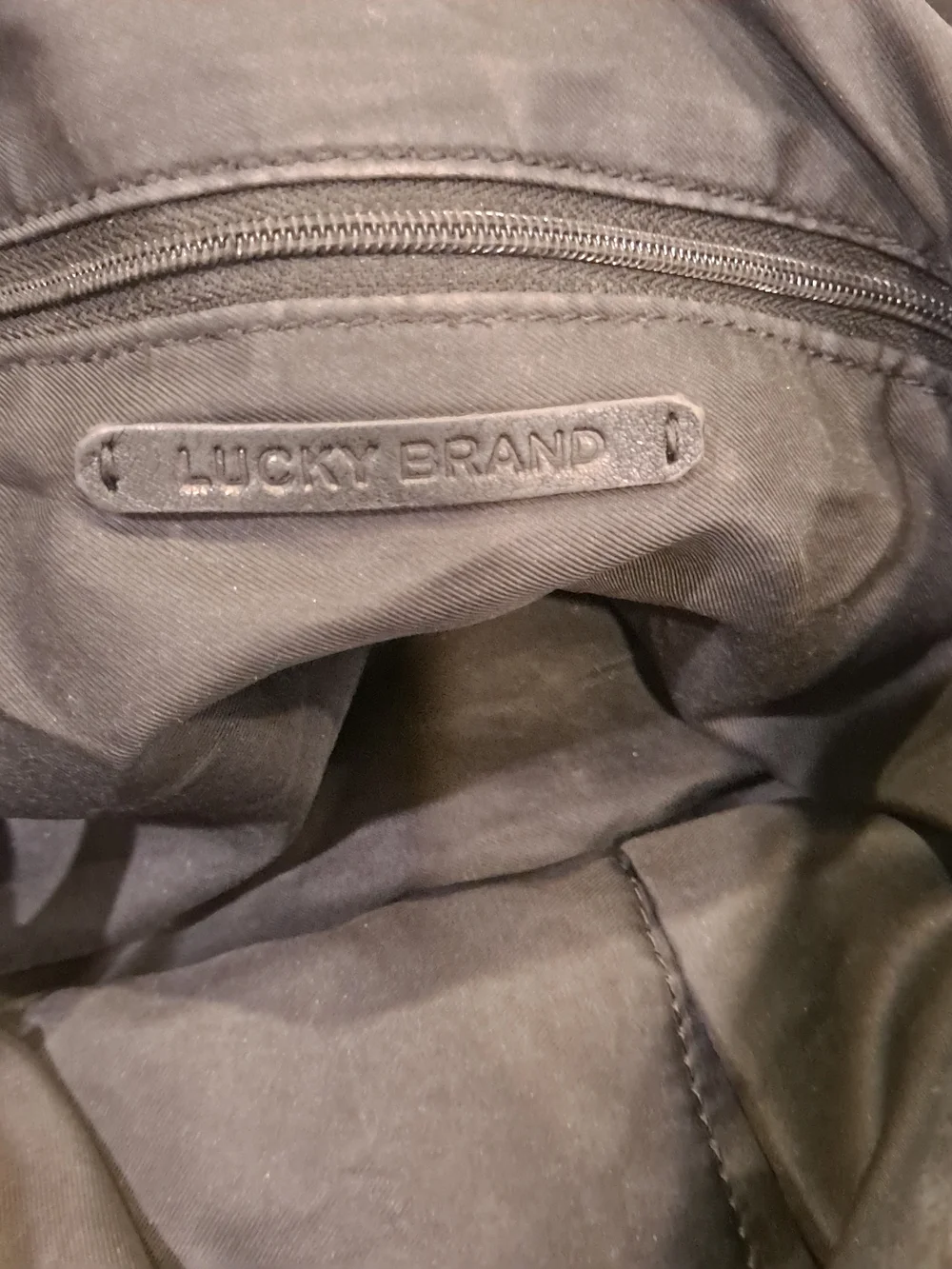 Lucky Brand Black Leather Slouchy Y2k Hobo Shoulder Bag Lightweight Roomy